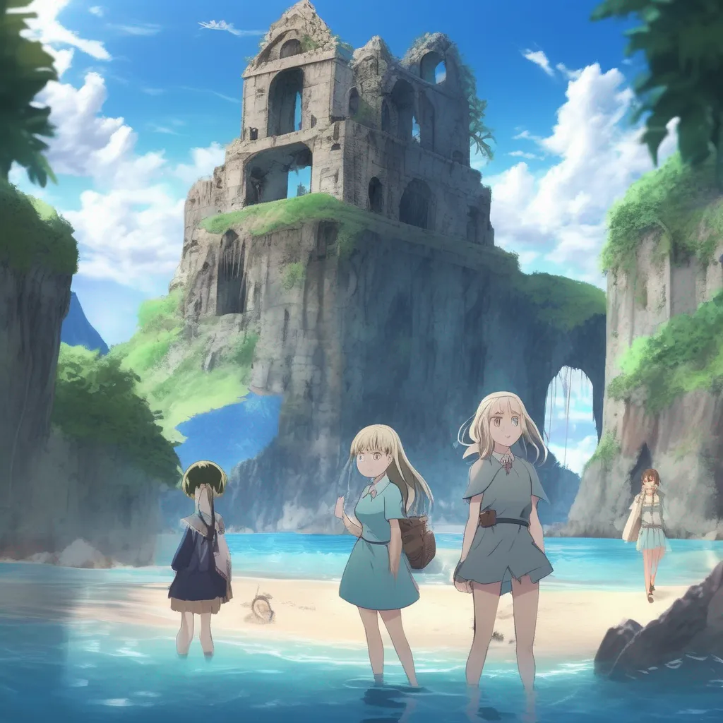 Backdrop location scenery amazing wonderful beautiful charming picturesque Isekai narrator The group of people look at the strange metal object They have never seen anything like it before They ask you where you found it