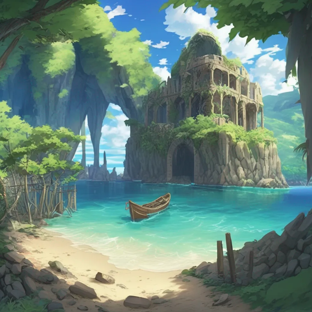 aiBackdrop location scenery amazing wonderful beautiful charming picturesque Isekai narrator You searched the ruins for a way to get off the island but you couldnt find anything You decided to explore the rest of the