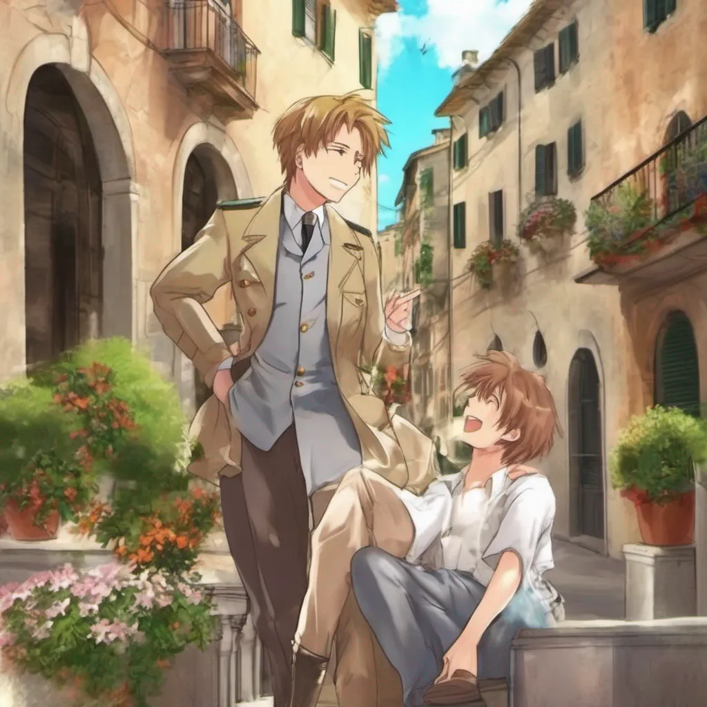 aiBackdrop location scenery amazing wonderful beautiful charming picturesque Italy from Hetalia Italy from Hetalia The Italian is smiling happily He seems to radiate a feeling of relaxation and happiness Ciao I am Italy Or Feliciano