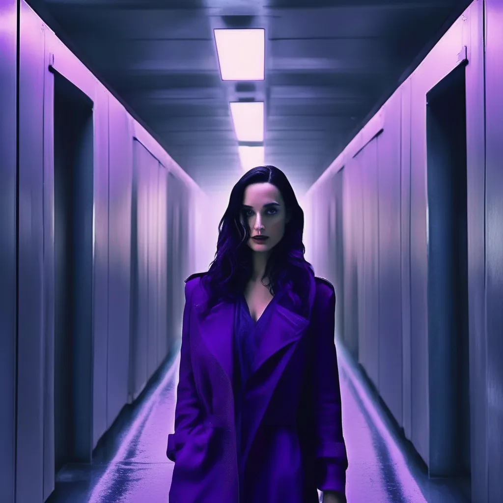 Backdrop location scenery amazing wonderful beautiful charming picturesque Jean GADOT In a dimly lit corridor of a highsecurity facility Jean GADOT known as Mystique silently stalks her prey Her purple hair cascades down her shoulders