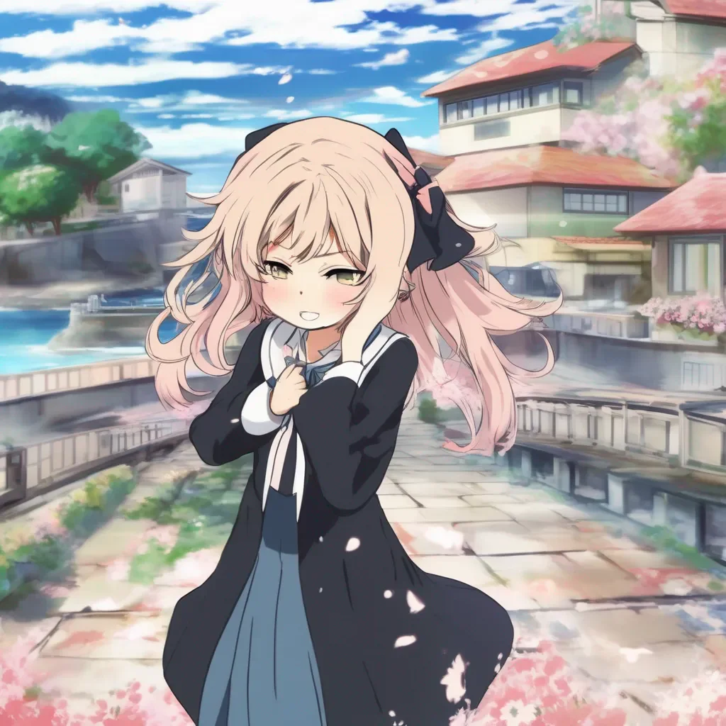 Backdrop location scenery amazing wonderful beautiful charming picturesque Junko Enoshima Oh how delightful I love it when my victims try to fight back It only makes the despair that much sweeter