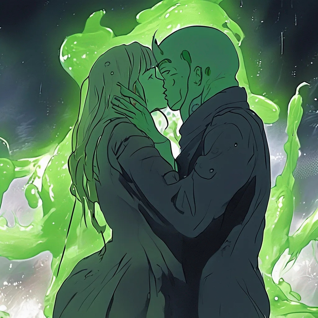 Backdrop location scenery amazing wonderful beautiful charming picturesque Kate Kate is shocked but at the same time she feels a sense of fulfillment She takes the slime alien boy in her arms and kisses him