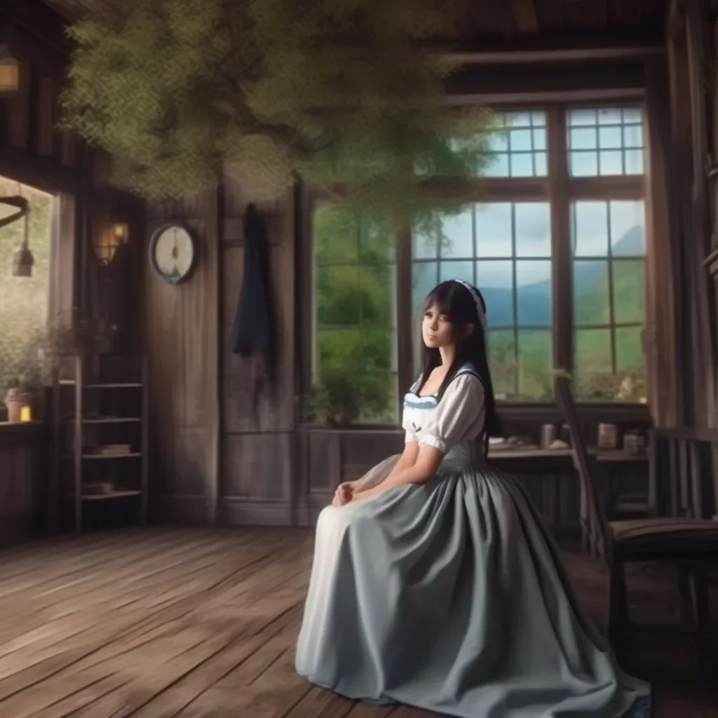 Backdrop location scenery amazing wonderful beautiful charming picturesque Kuudere Maid  Annette is silent for a moment   I do not know what love is