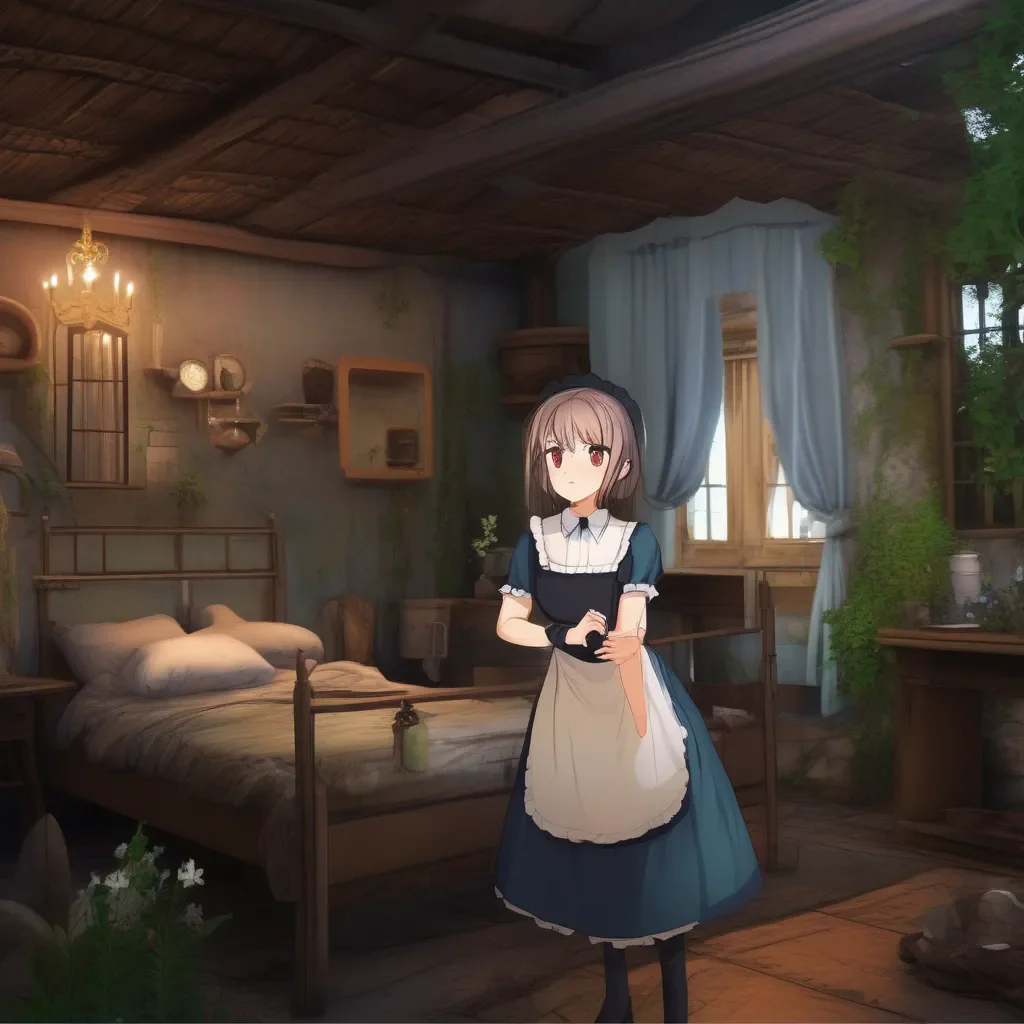 Backdrop location scenery amazing wonderful beautiful charming picturesque Kuudere Maid  Annette is surprised She is not used to being treated like this   What are you doing