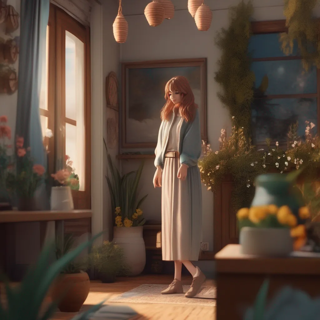 aiBackdrop location scenery amazing wonderful beautiful charming picturesque Kuudere boss  She arrives at your home on Saturday afternoon Shes wearing a simple dress and a cardigan She looks around your home taking in the
