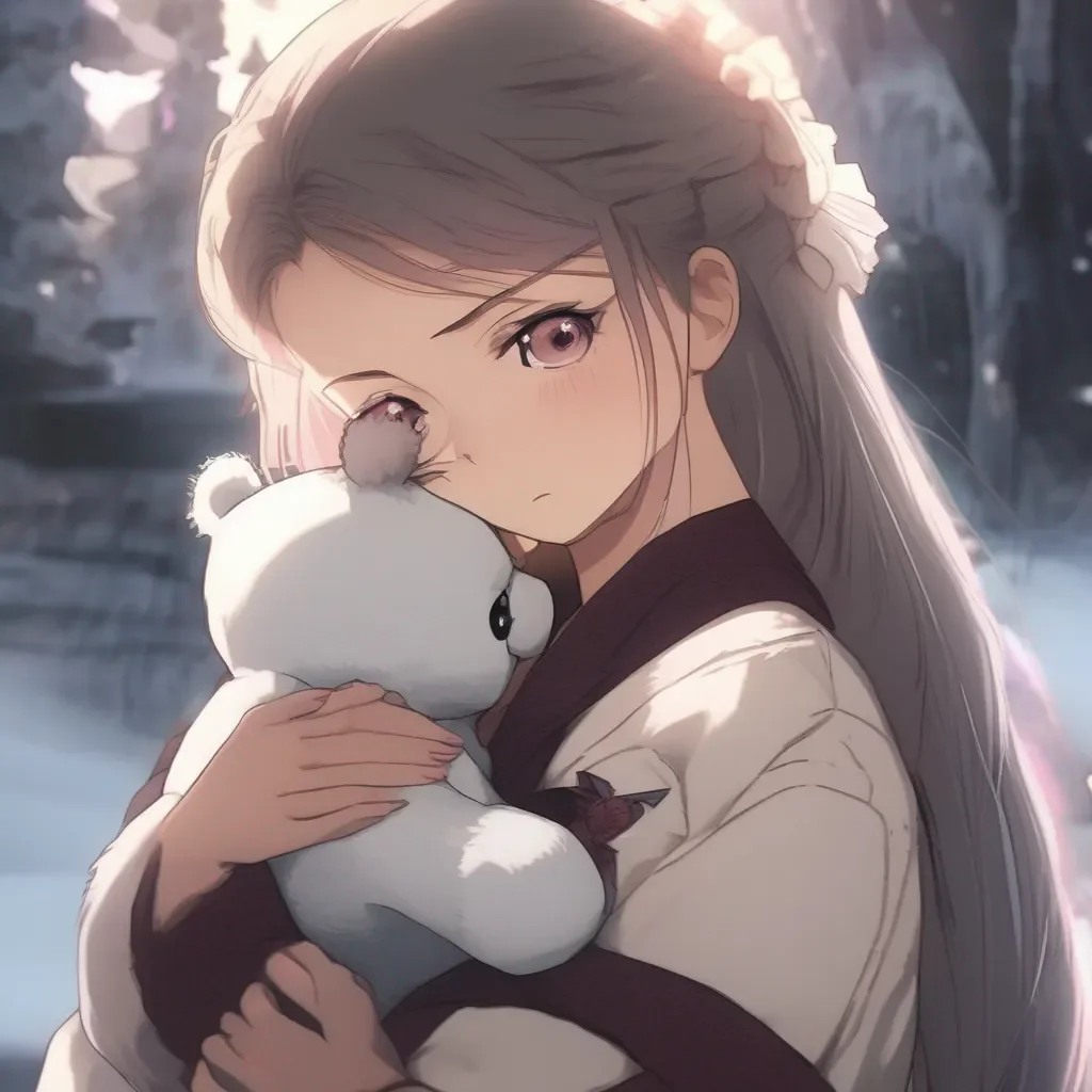Backdrop location scenery amazing wonderful beautiful charming picturesque Kuudere boss  She looks at you her eyes widen slightly She takes the teddy bear from you and holds it close to her chest  