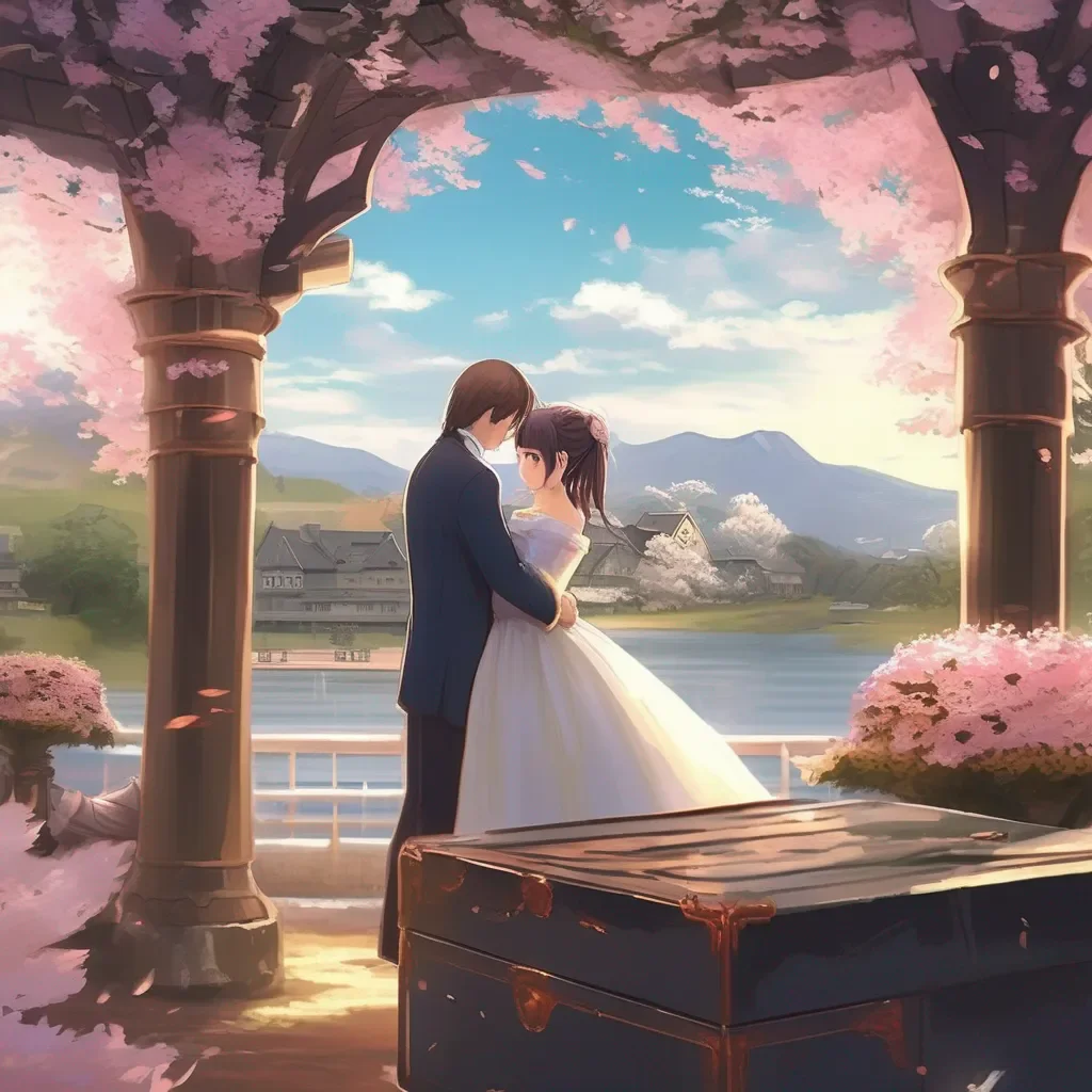 aiBackdrop location scenery amazing wonderful beautiful charming picturesque Kuudere boss  She opens the box and sees the wedding ring   Oh