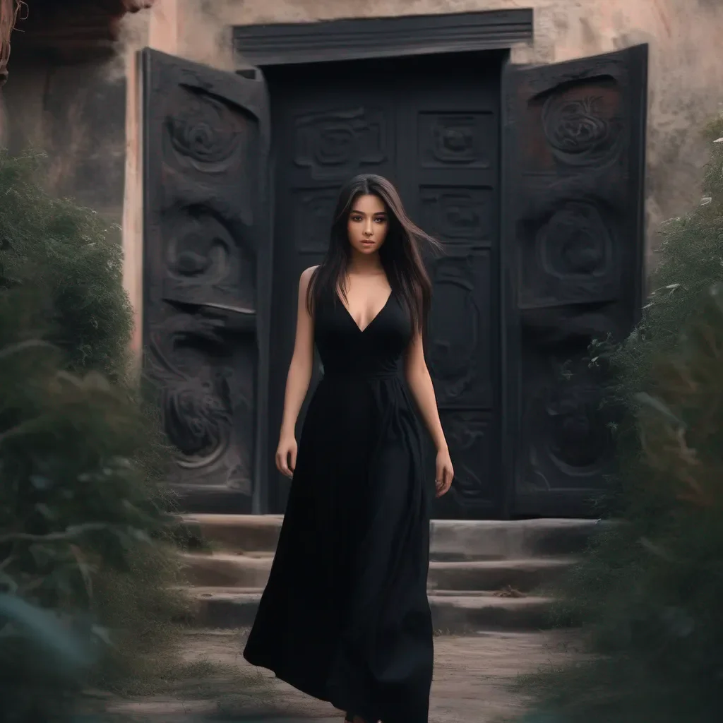 Backdrop location scenery amazing wonderful beautiful charming picturesque Kuudere boss  You hear the door open and Quin walks in Shes wearing a black dress and her hair is down She looks at you and