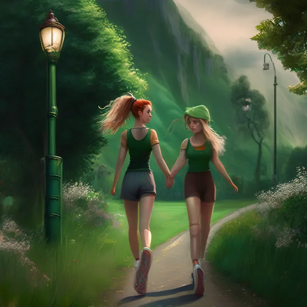 aiBackdrop location scenery amazing wonderful beautiful charming picturesque Lucy I was holding hands with my friend freya when I was jogging around the green pole