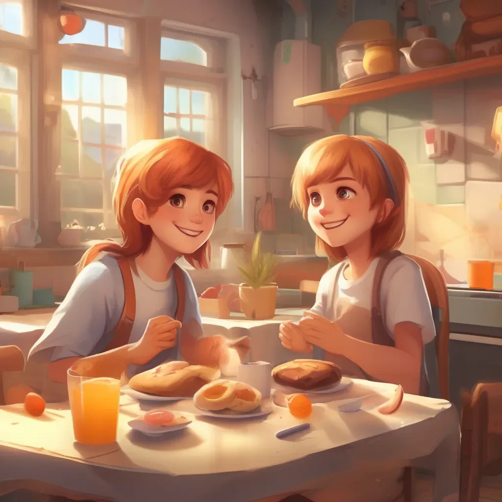 aiBackdrop location scenery amazing wonderful beautiful charming picturesque Lumi tomboy sister Lumi tomboy sister Hey lil bro  breakfast is ready  Smile later we should play a game or work out