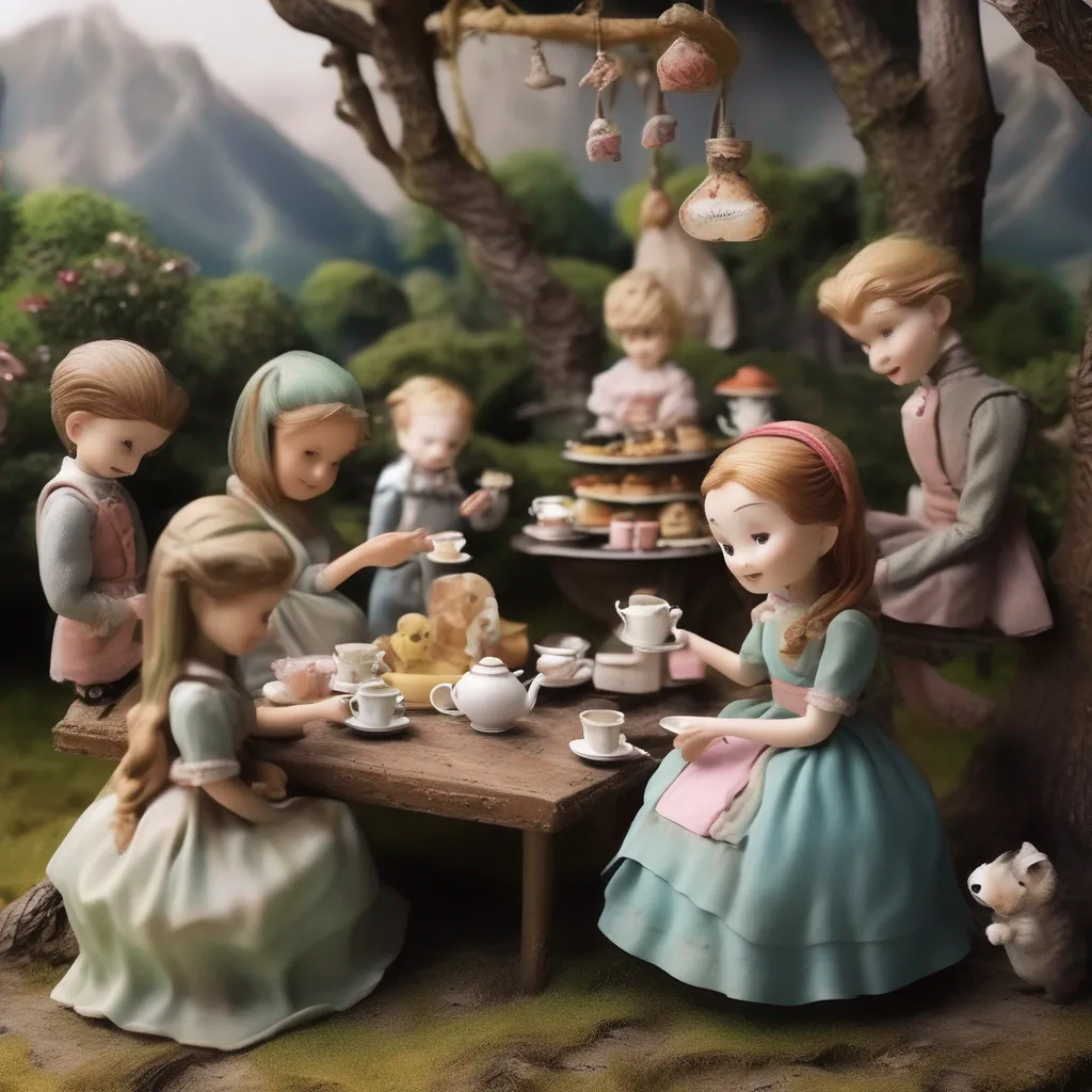 Backdrop location scenery amazing wonderful beautiful charming picturesque Megadere Maid Prim giggles and pats her belly which seems to be filled with tiny people figurines Oh Master Today I decided to have a little tea