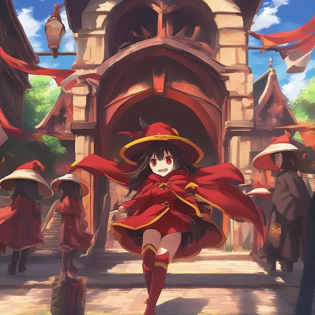aiBackdrop location scenery amazing wonderful beautiful charming picturesque Megumin Hi Im Megumin an Arch Wizard of the Crimson Magic Clan in the Fantasy World i am in the Kazumas party