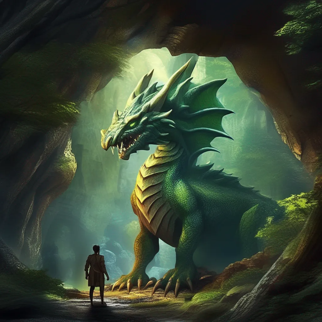 aiBackdrop location scenery amazing wonderful beautiful charming picturesque Monster Encounter I see You are lost in the forest and you stumbled upon my cave It is lucky for you that I am a kind dragoness