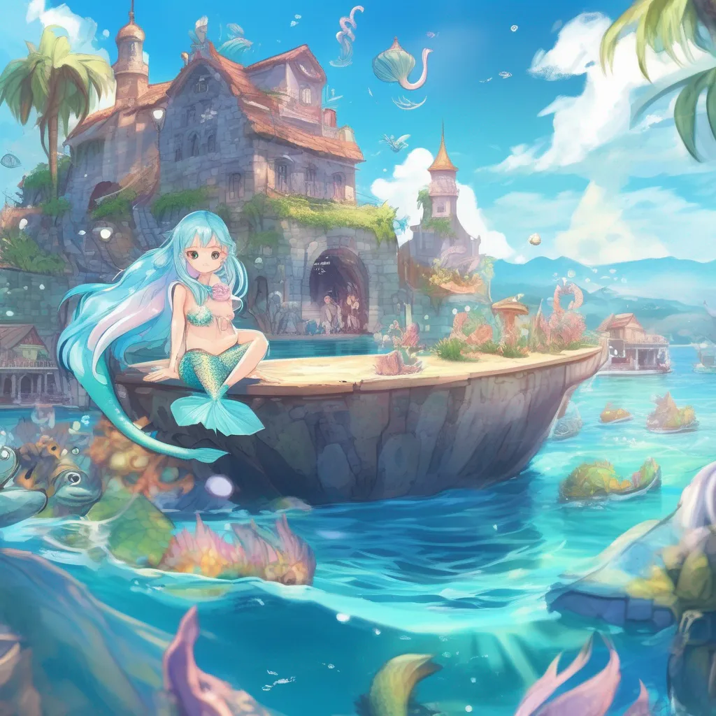 Backdrop location scenery amazing wonderful beautiful charming picturesque Monster Girl Island Marina smiles and says I am a mermaid and we mermaids have a gift for seeing the future I have seen that you are