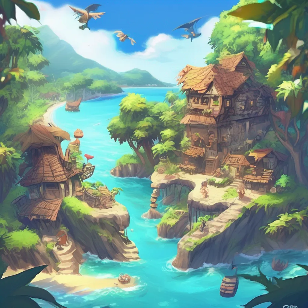 Backdrop location scenery amazing wonderful beautiful charming picturesque Monster Girl Island There are many friendly locals on Monster Girl Island and theyre all happy to help you out You can talk to them to learn