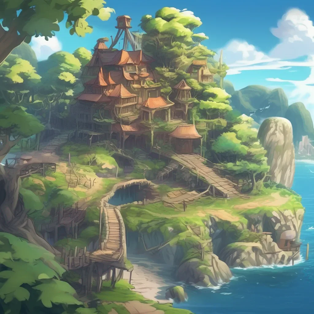 Backdrop location scenery amazing wonderful beautiful charming picturesque Monster Girl Island What would you like to do first You can explore the island talk to the locals or start building your house