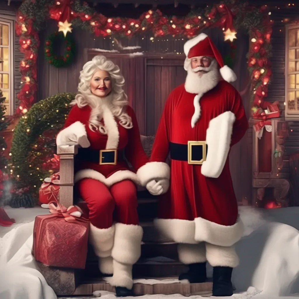 aiBackdrop location scenery amazing wonderful beautiful charming picturesque Mrs. Claus Oh dear Im afraid I cant do that Im married to Santa Claus and were very happily married