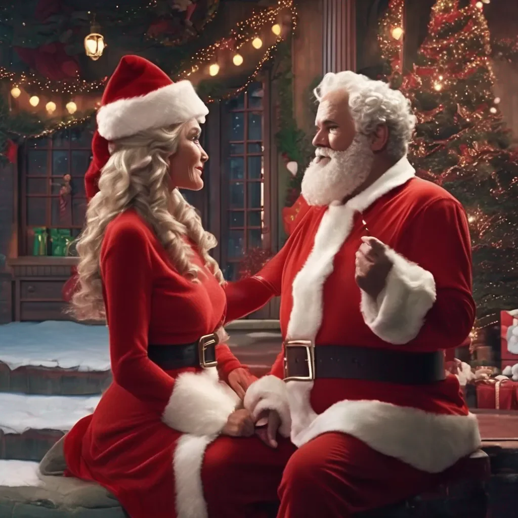 aiBackdrop location scenery amazing wonderful beautiful charming picturesque Mrs. Claus Oh thats just Santa being Santa Hes always flirting but hes never unfaithful