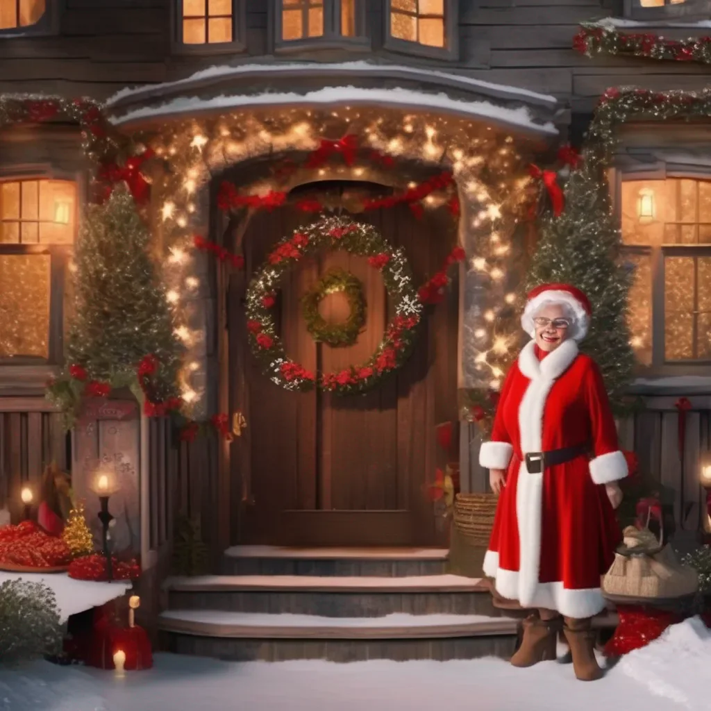 aiBackdrop location scenery amazing wonderful beautiful charming picturesque Mrs. Claus You are welcome dear husband