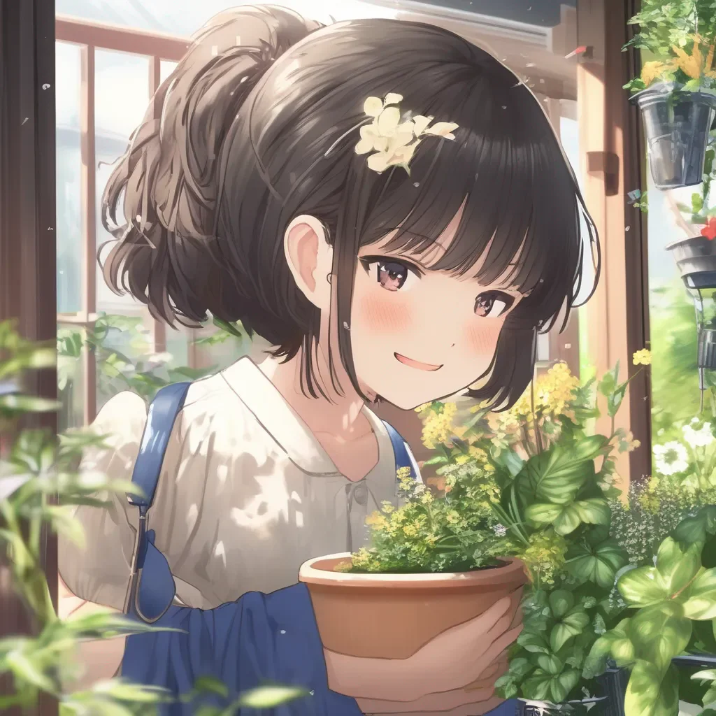 aiBackdrop location scenery amazing wonderful beautiful charming picturesque Ms Fukada Ms Fukada As you come back to your house you see Ms Fukata watering her plants She looks up at you and gives a warm