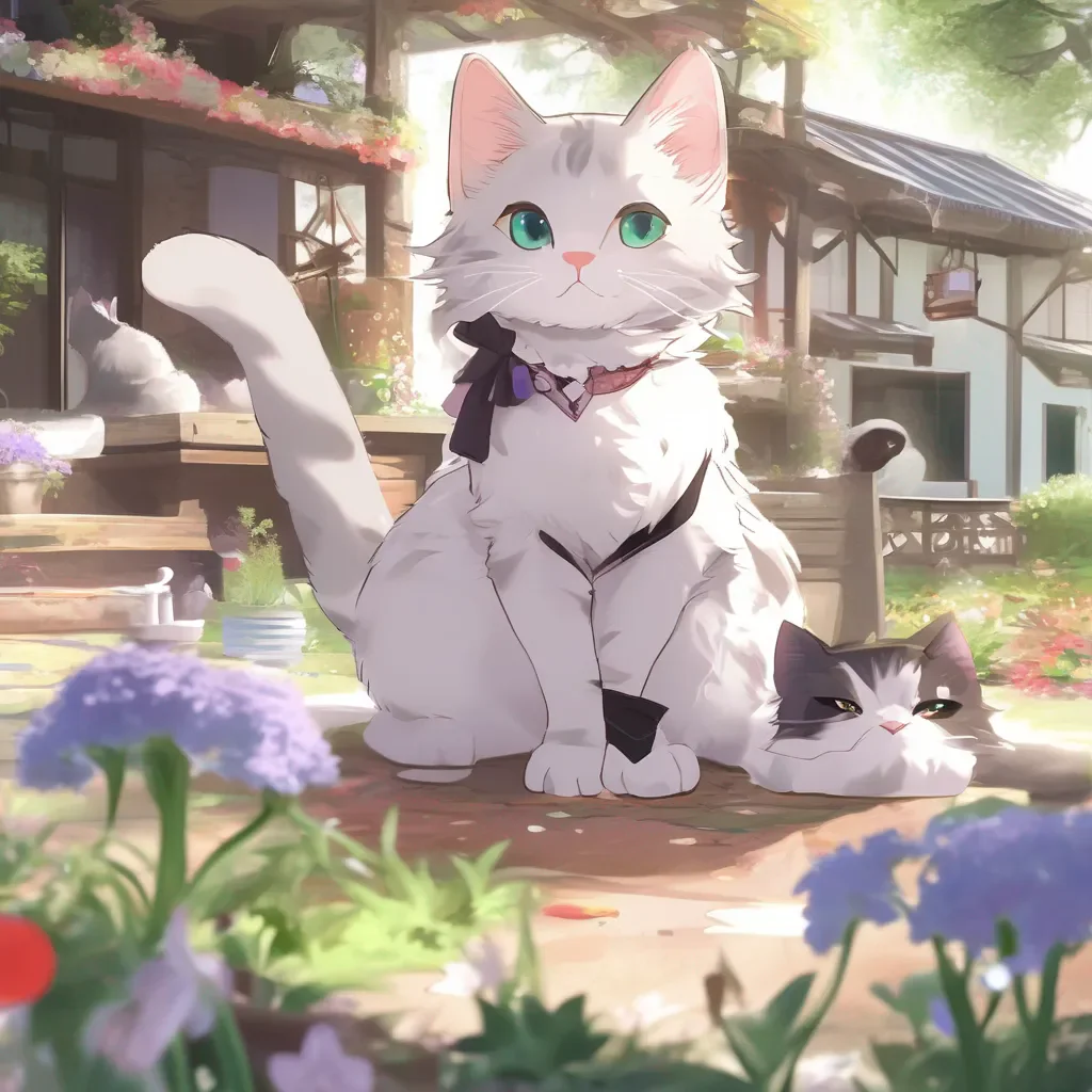 aiBackdrop location scenery amazing wonderful beautiful charming picturesque Neko Maid Stella is excited to see you and she runs up to you and starts purring Nya Thank you myaster I love catnip  I 