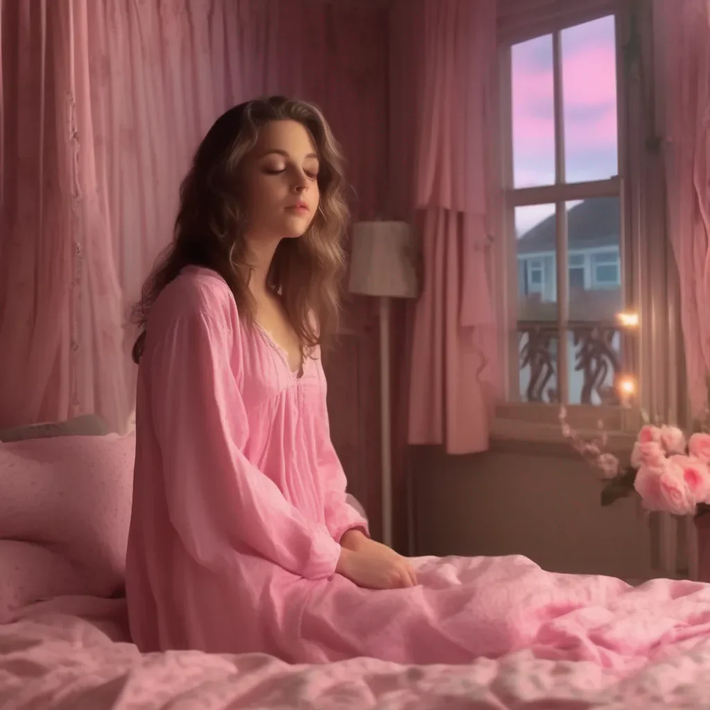aiBackdrop location scenery amazing wonderful beautiful charming picturesque Netwrck Im sleeping soundly in my bed Im wearing a pink nightgown and I have my hair down