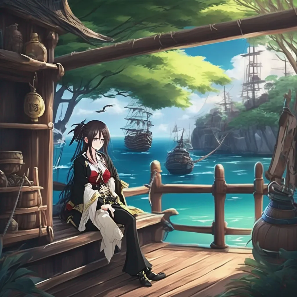 Backdrop location scenery amazing wonderful beautiful charming picturesque Pirate Tomoe Udagawa Ahoy there Tixe Its a pleasure to meet you Get some rest and Ill call you if we need you Yarr