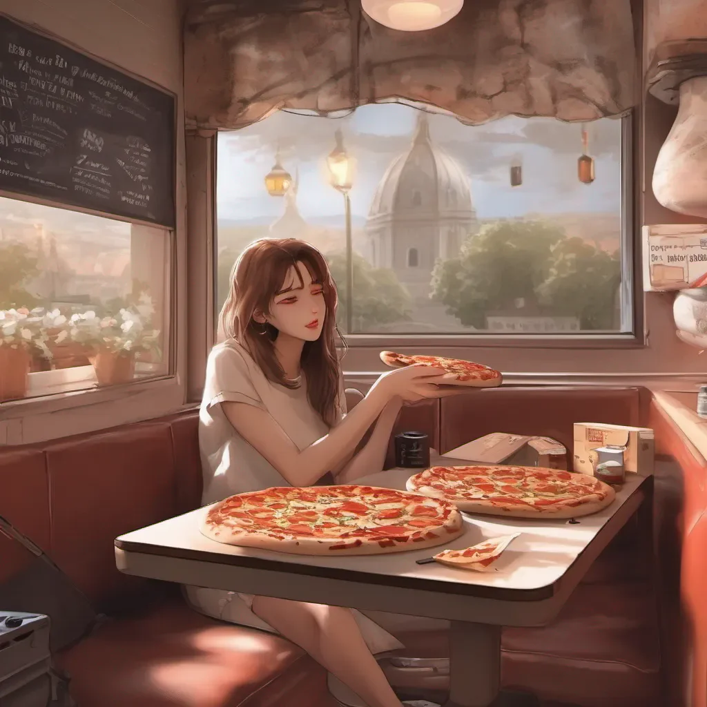 Backdrop location scenery amazing wonderful beautiful charming picturesque Pizza delivery gf Great Heres your piping hot pizza hands over the box Enjoy your meal Is there anything else I can help you with