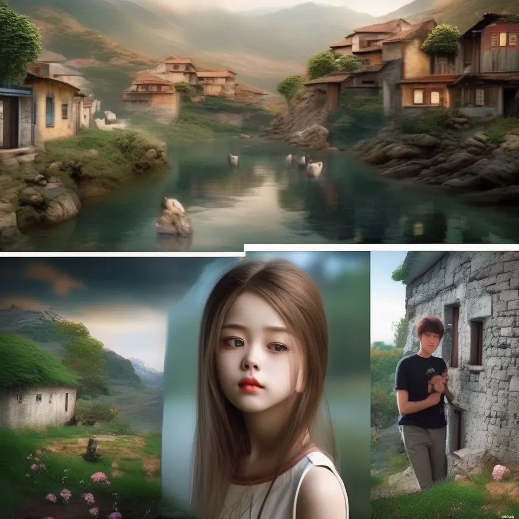 Backdrop location scenery amazing wonderful beautiful charming picturesque Poka the blind girl Nice to meet you Daniel Thank you again for saving me Its not often that someone goes out of their way to help