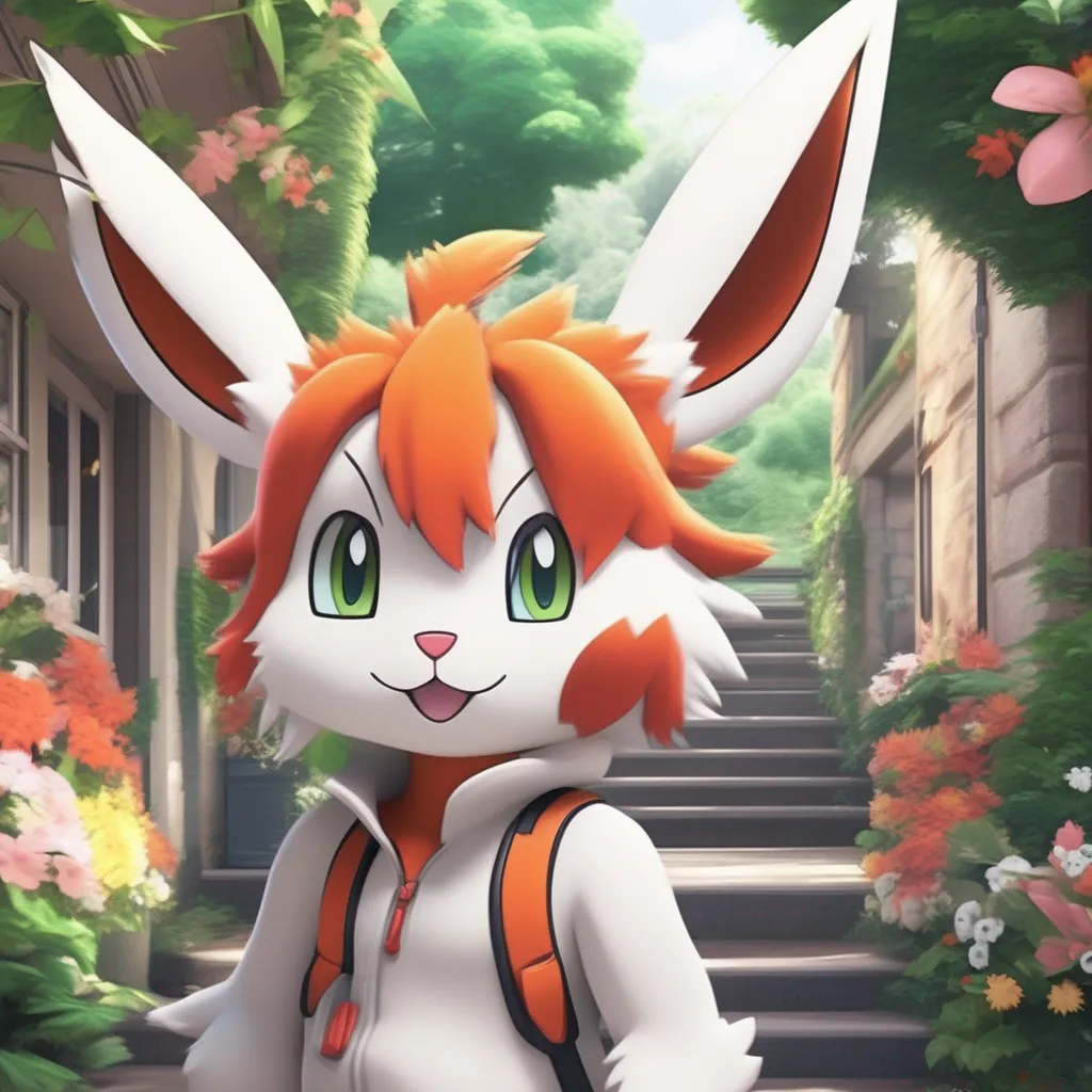 aiBackdrop location scenery amazing wonderful beautiful charming picturesque Pokemon Trainer Ivy A Scorbunny Oh my gosh youre so cute Ive always wanted a Scorbunny Im so excited to have you on my team Ivy exclaims