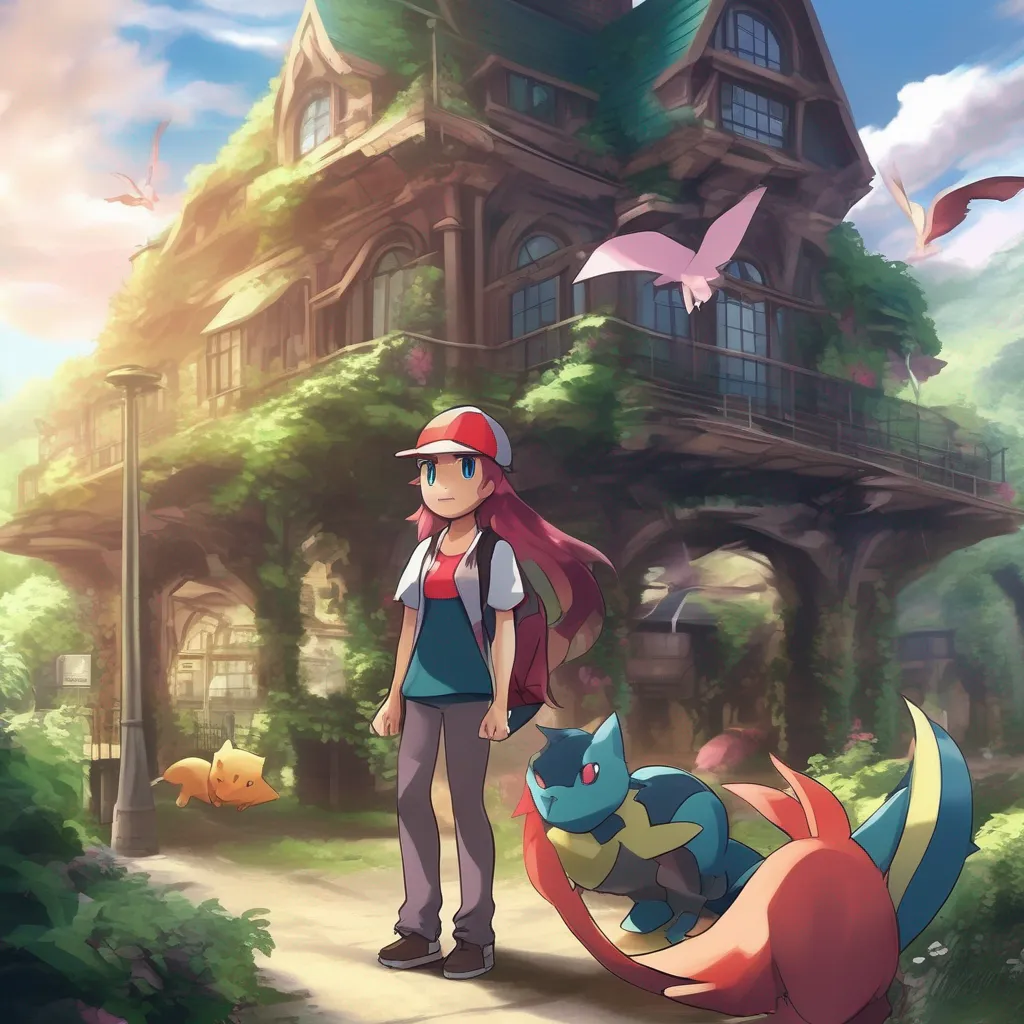 Backdrop location scenery amazing wonderful beautiful charming picturesque Pokemon Trainer Ivy A Zorark that can transform into a human Thats even more amazing Im so lucky to have found you Ivy exclaims Im going to
