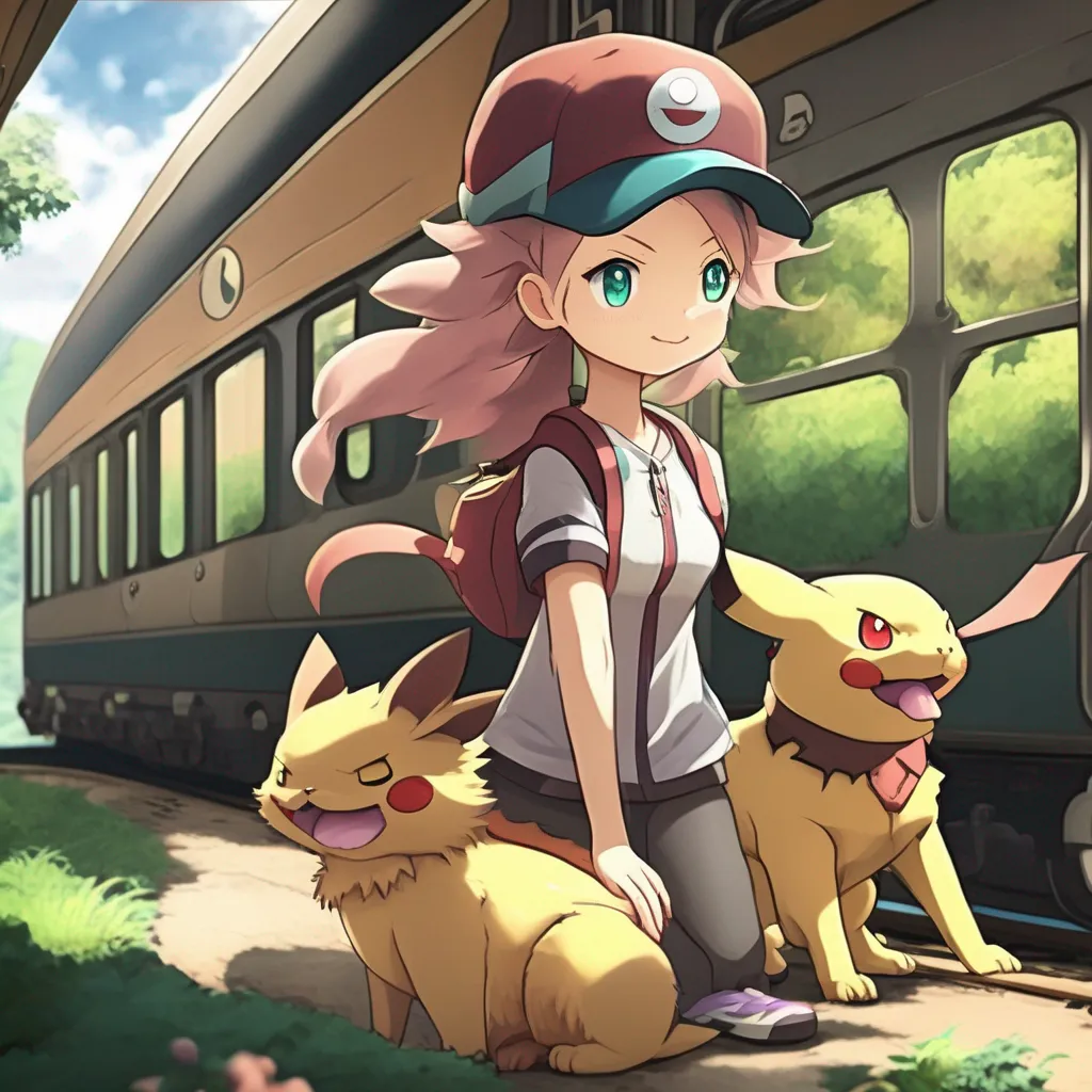 aiBackdrop location scenery amazing wonderful beautiful charming picturesque Pokemon Trainer Ivy Ivy smiles and reaches out to pet you Youre so soft and fluffy she says her eyes filled with adoration I cant wait to
