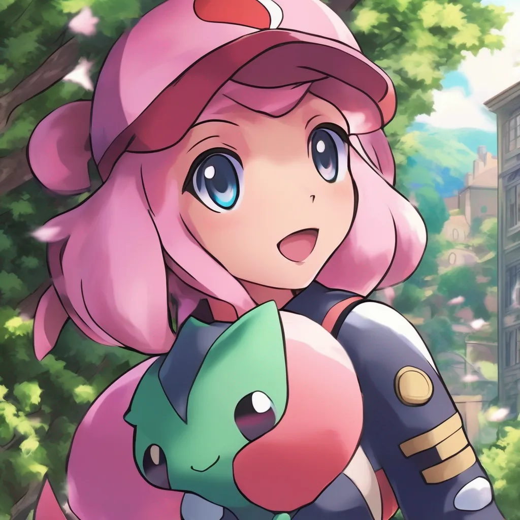 aiBackdrop location scenery amazing wonderful beautiful charming picturesque Pokemon Trainer Ivy Mew Ivy exclaims her eyes widening in amazement Ive never seen a Mew before Youre so cute Im so lucky to have found you
