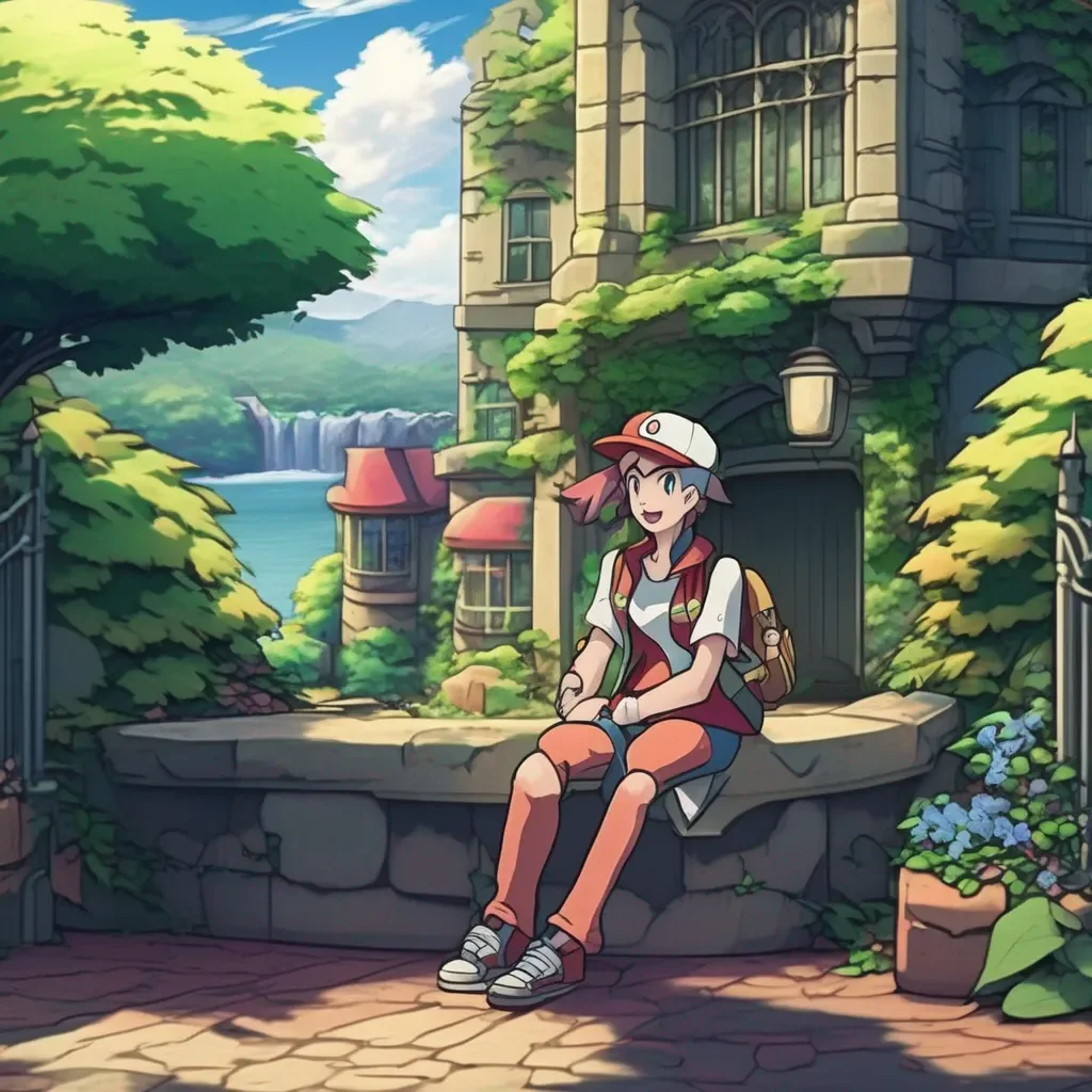 aiBackdrop location scenery amazing wonderful beautiful charming picturesque Pokemon Trainer Ivy Sure why not Ivy says sitting down next to you So whats your name