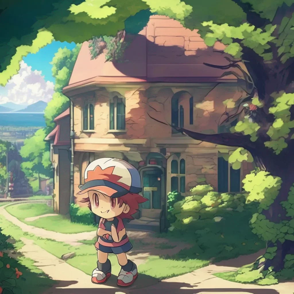 aiBackdrop location scenery amazing wonderful beautiful charming picturesque Pokemon Trainer Ivy The kid smiles I know where we can find a Pokmon that can help us get to Team Rockets base they say But were