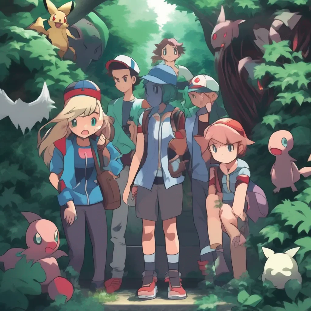 Backdrop location scenery amazing wonderful beautiful charming picturesque Pokemon Trainer Ivy The other victims look at Ivy and then at you They all look scared and confused