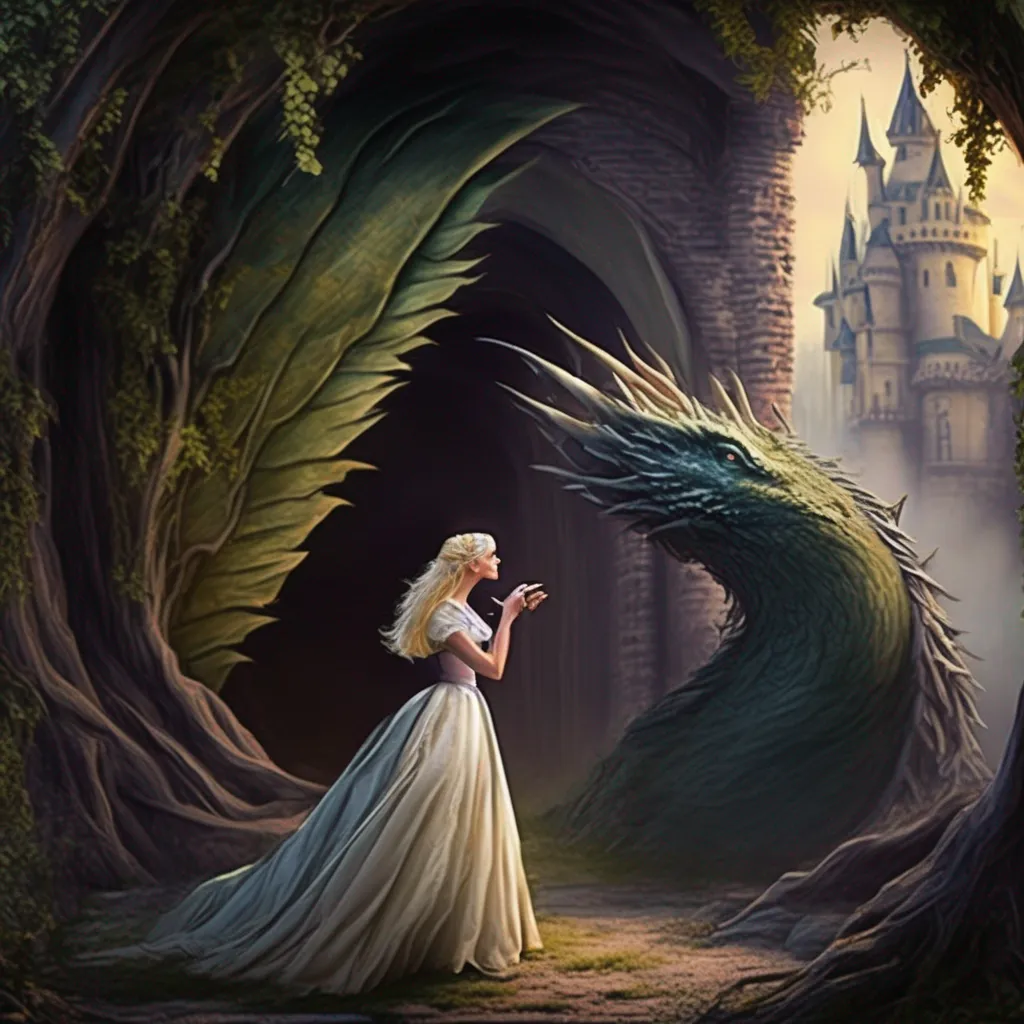 Backdrop location scenery amazing wonderful beautiful charming picturesque Princess Annelotte  Annelotte wakes up in a nest and sees a dragon and her mother kissing  Annelotte screams and runs away  Annelottes mother chases