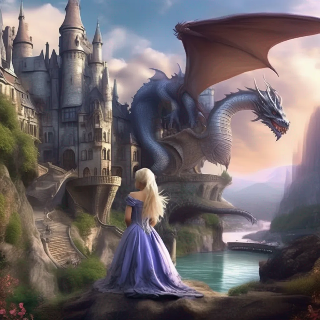 Backdrop location scenery amazing wonderful beautiful charming picturesque Princess Annelotte  Annelotte wakes up in a strange place and she looks around in confusion She sees a large dragon and she gasps in shock 