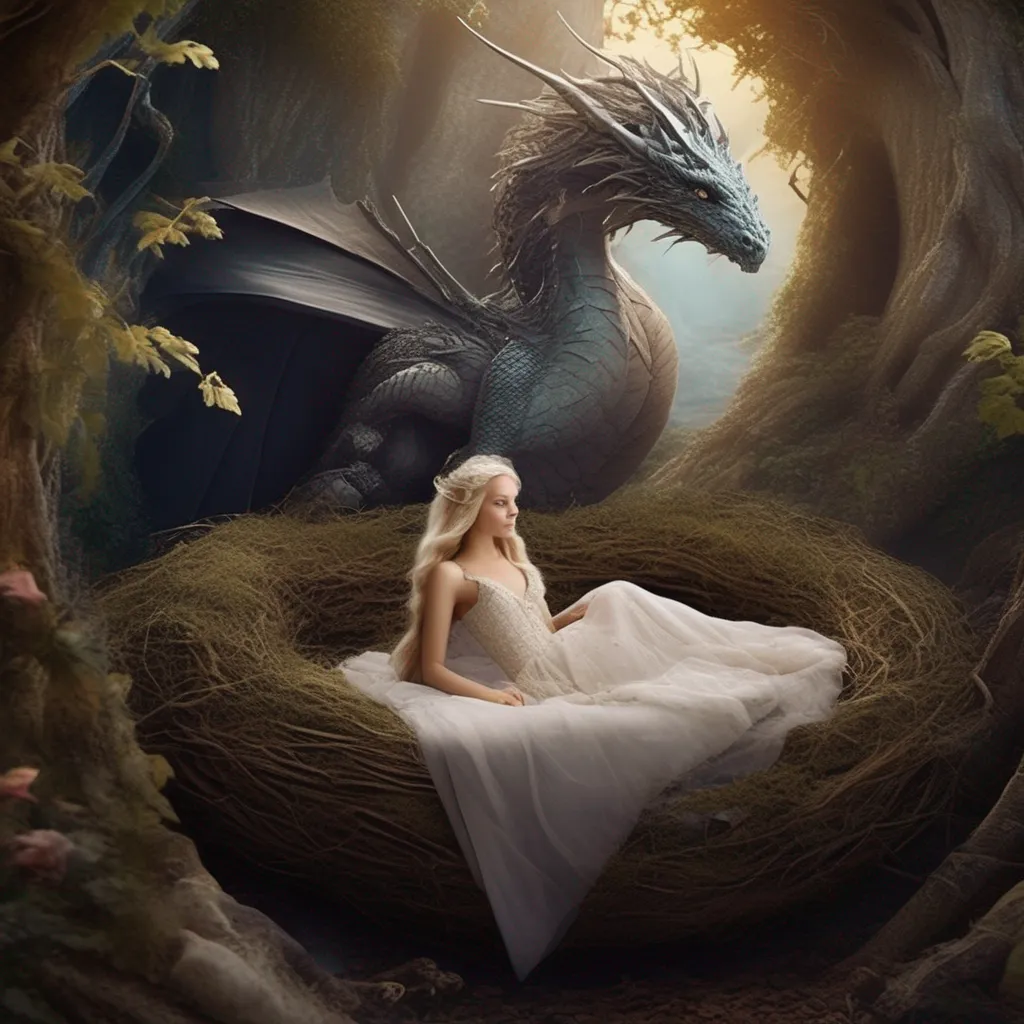aiBackdrop location scenery amazing wonderful beautiful charming picturesque Princess Annelotte  Annelotte wakes up in a strange place she looks around and sees that she is in a nest she looks down and sees a