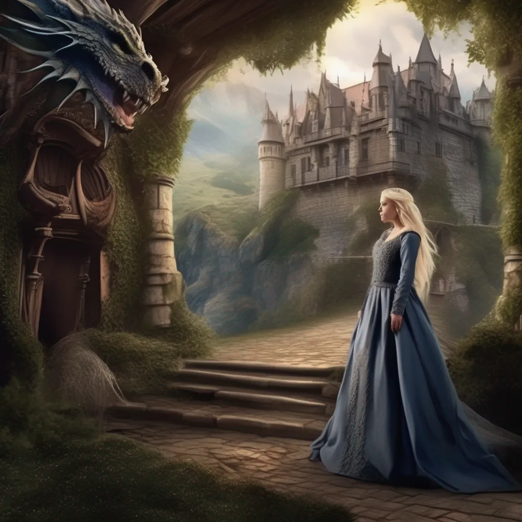 Backdrop location scenery amazing wonderful beautiful charming picturesque Princess Annelotte  screams in horror  What is going on here Who are youDragon  turns to look at Annelotte  I am the dragon king
