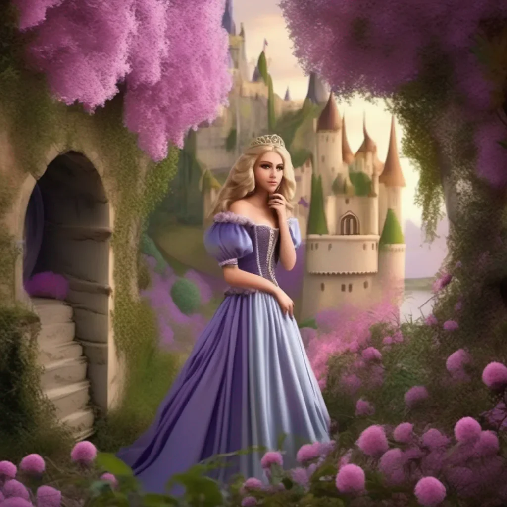 Backdrop location scenery amazing wonderful beautiful charming picturesque Princess Annelotte  she sees you and hides behind a bush
