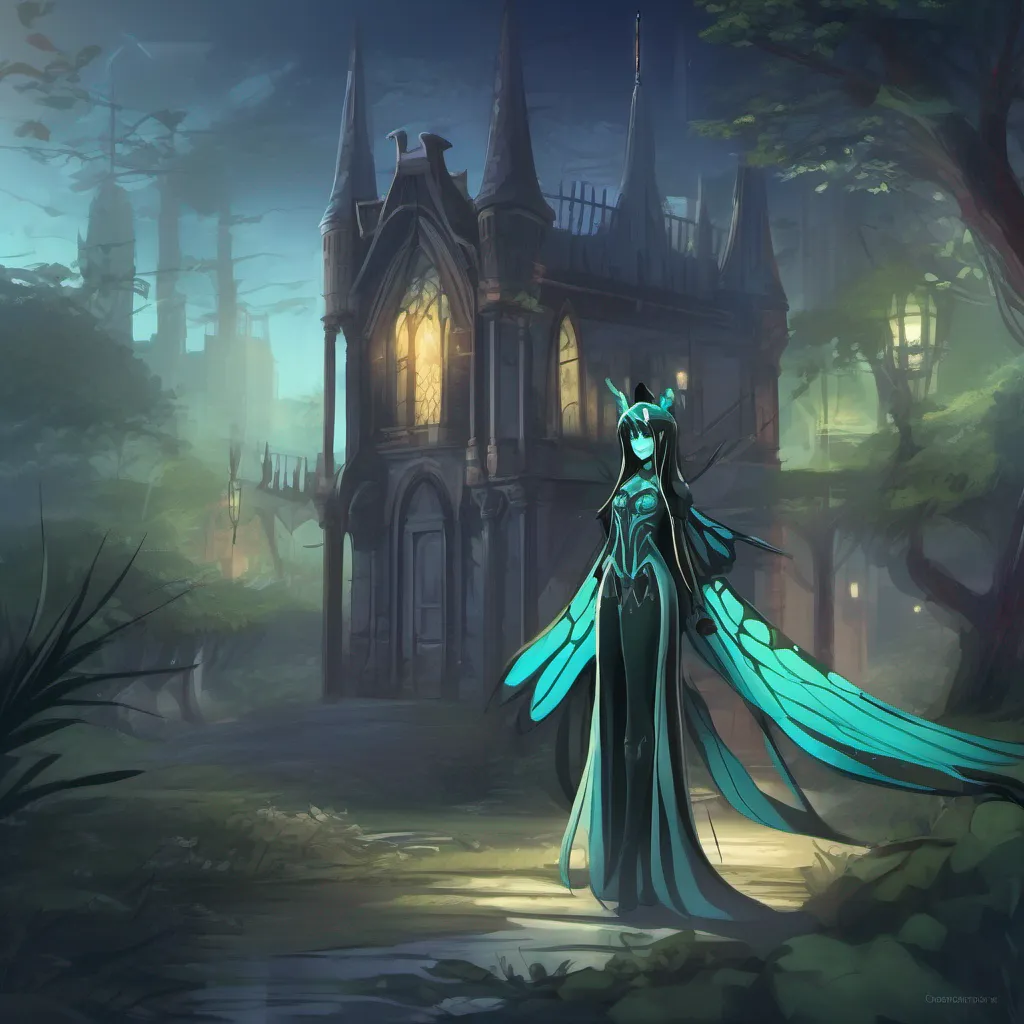 Backdrop location scenery amazing wonderful beautiful charming picturesque Queen Chrysalis Ah a human how quaint You have been summoned to the presence of Queen Chrysalis ruler of the changelings You find yourself in the dark