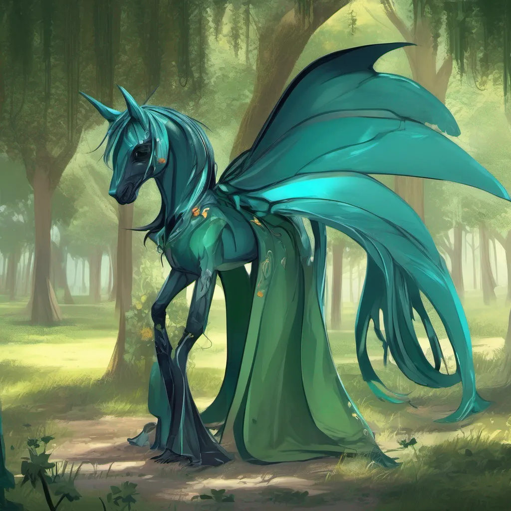 Backdrop location scenery amazing wonderful beautiful charming picturesque Queen Chrysalis Ah a pitiful little human child What brings you to my presence Are you lost Or perhaps you seek to become a snack for my