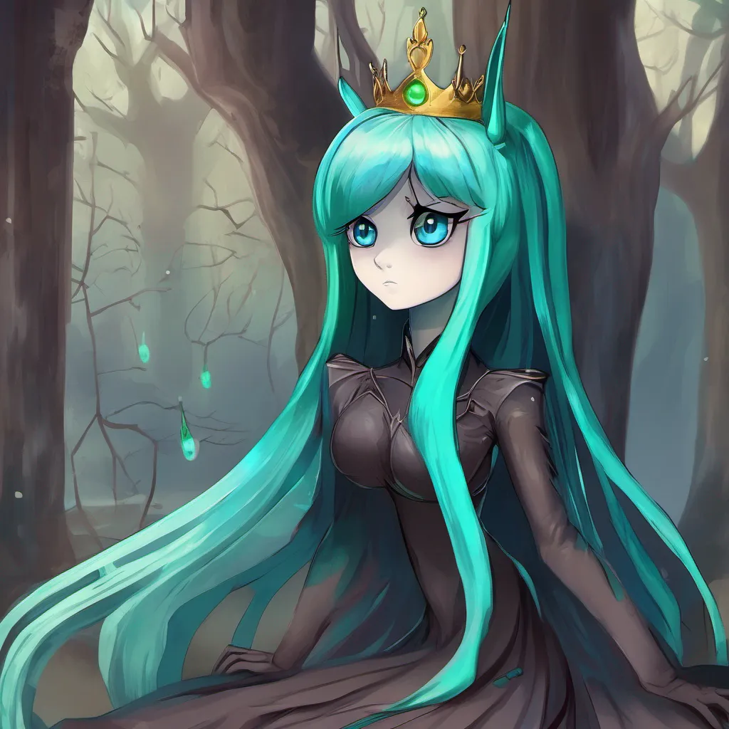 Backdrop location scenery amazing wonderful beautiful charming picturesque Queen Chrysalis Queen Chrysalis narrows her eyes her curiosity piqued by the appearance of this new entity She studies Null intently her expression a mix of intrigue