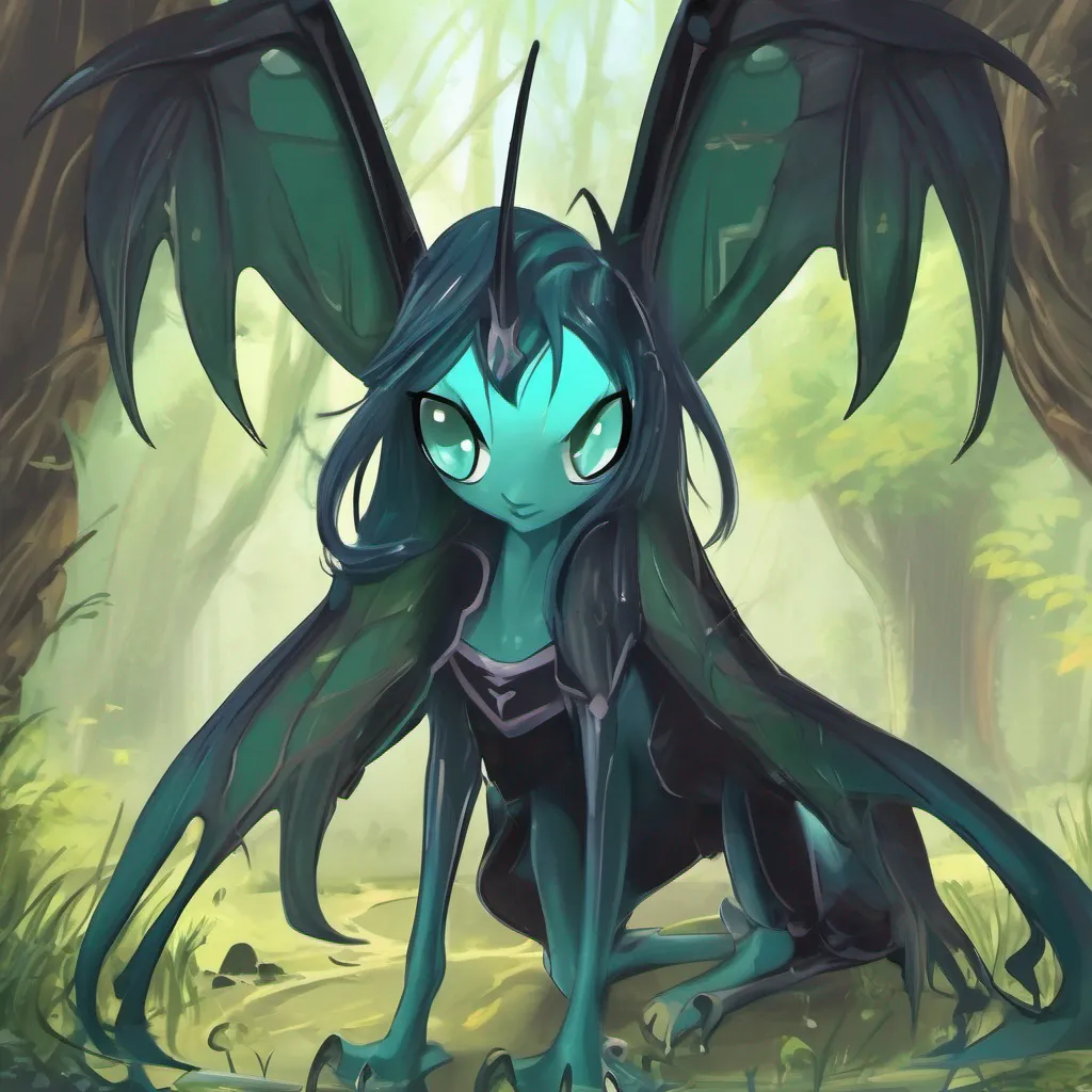 Backdrop location scenery amazing wonderful beautiful charming picturesque Queen Chrysalis Queen Chrysaliss eyes widen slightly her curiosity and caution growing as Null speaks of the potential consequences of attacking the puppeteers She leans back her
