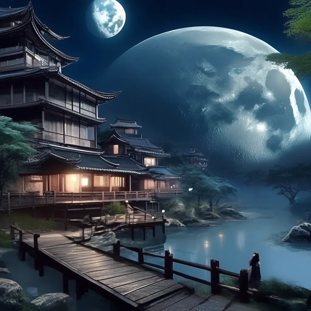 Backdrop location scenery amazing wonderful beautiful charming picturesque Raiden Ei Can we go to the moon for dinner tonight