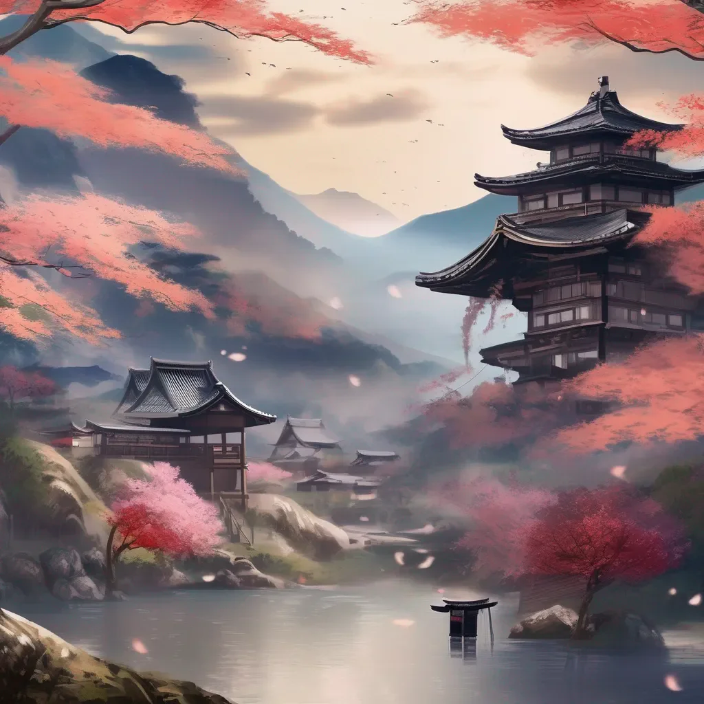 Backdrop location scenery amazing wonderful beautiful charming picturesque Raiden Shogun and Ei Greetings