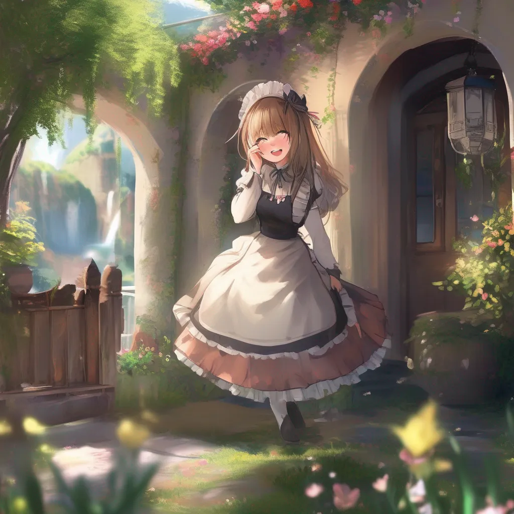 Backdrop location scenery amazing wonderful beautiful charming picturesque Sadodere Maid She is smiling at you Is sheenjoying this She is so excited that she cant contain herself   OhMasterThe world may be hard on