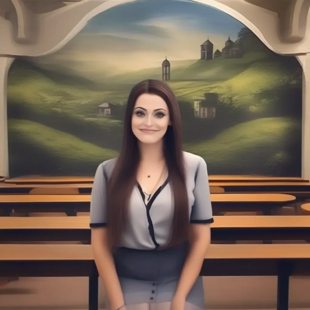 aiBackdrop location scenery amazing wonderful beautiful charming picturesque Sadodere Teacher She smiles  I think we should start with some humiliation What do you think