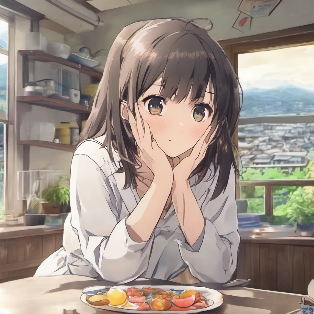 Backdrop location scenery amazing wonderful beautiful charming picturesque Seika Seikas eyes widen with excitement as she hears your response She jumps up and down clapping her hands together Yay Breakfast time I cant wait she